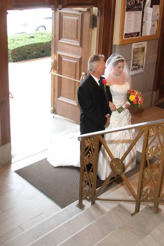 Bride and Dad Waiting