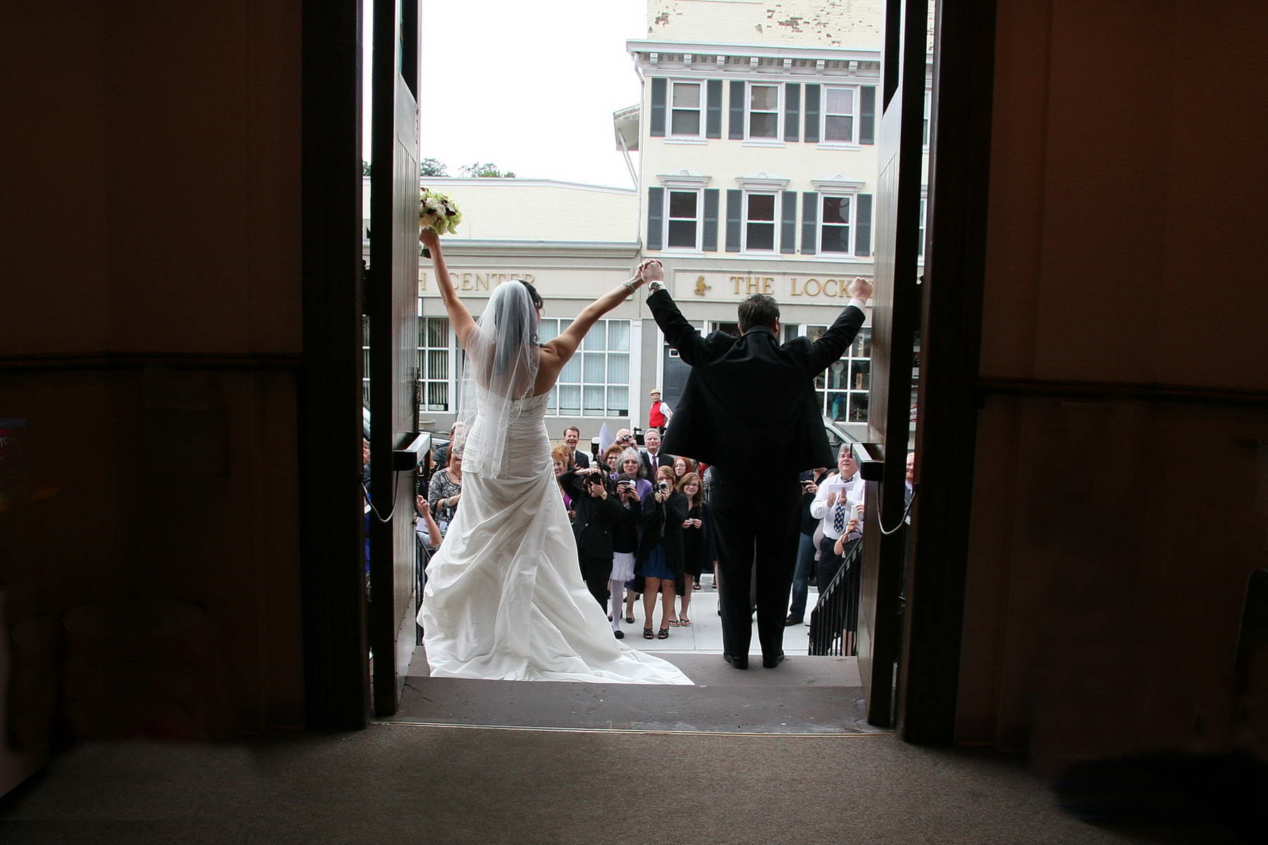 Bride and Groom Leaving Church