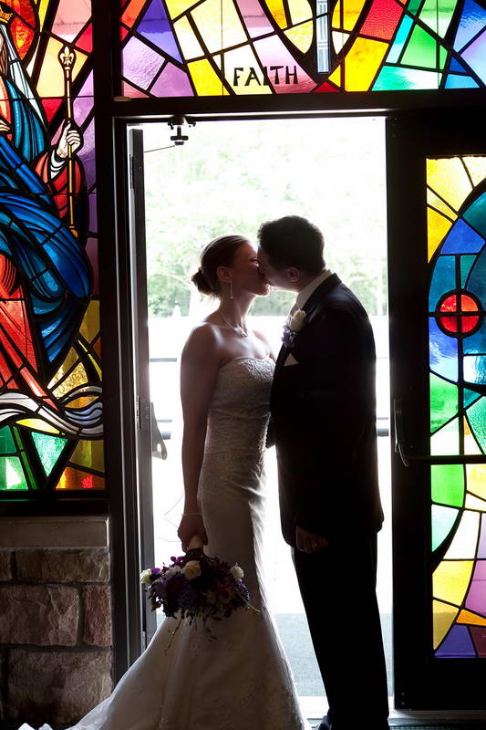 Bride and Groom Kissing